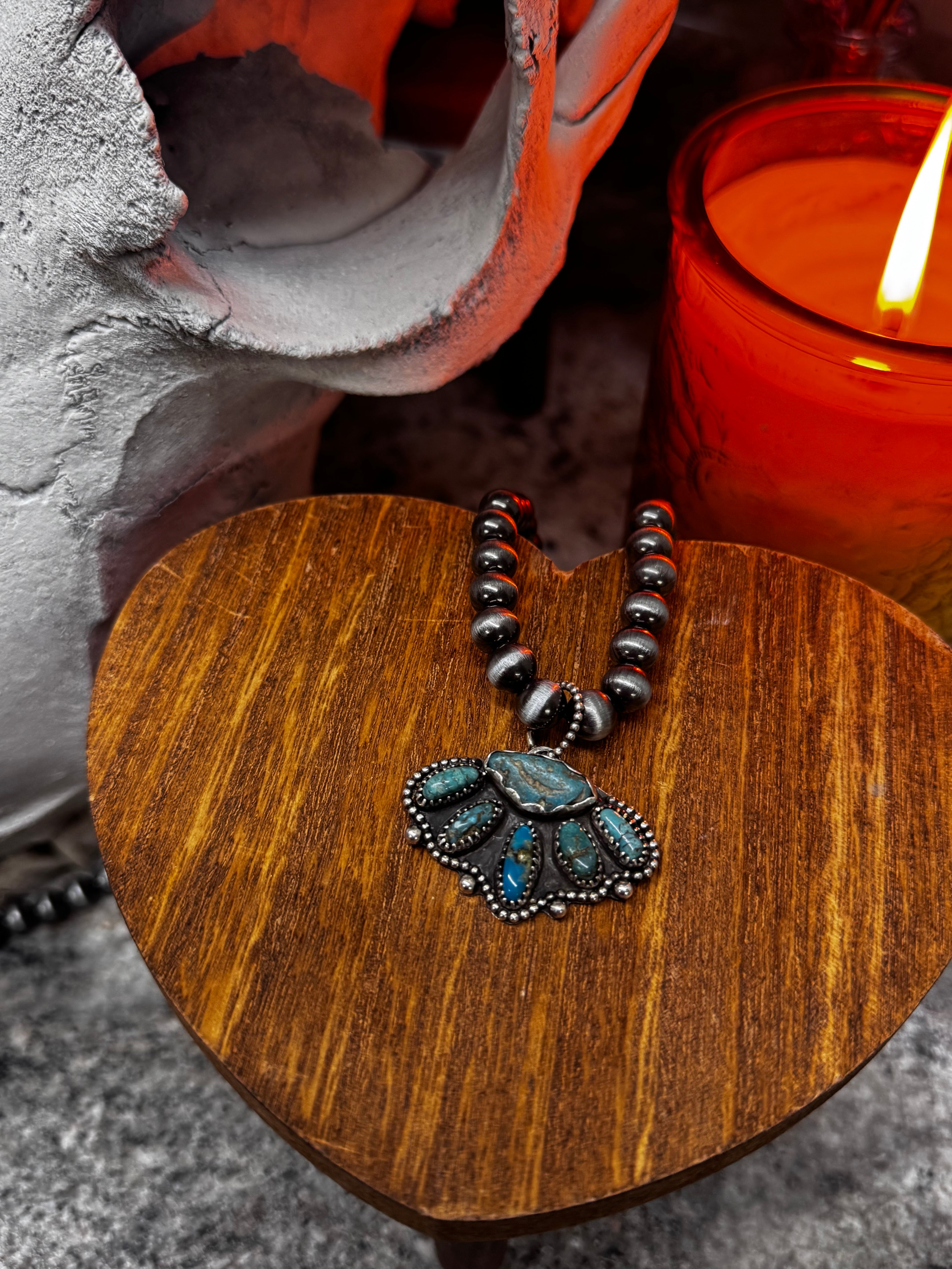 Lone Bloom Turquoise Pendant