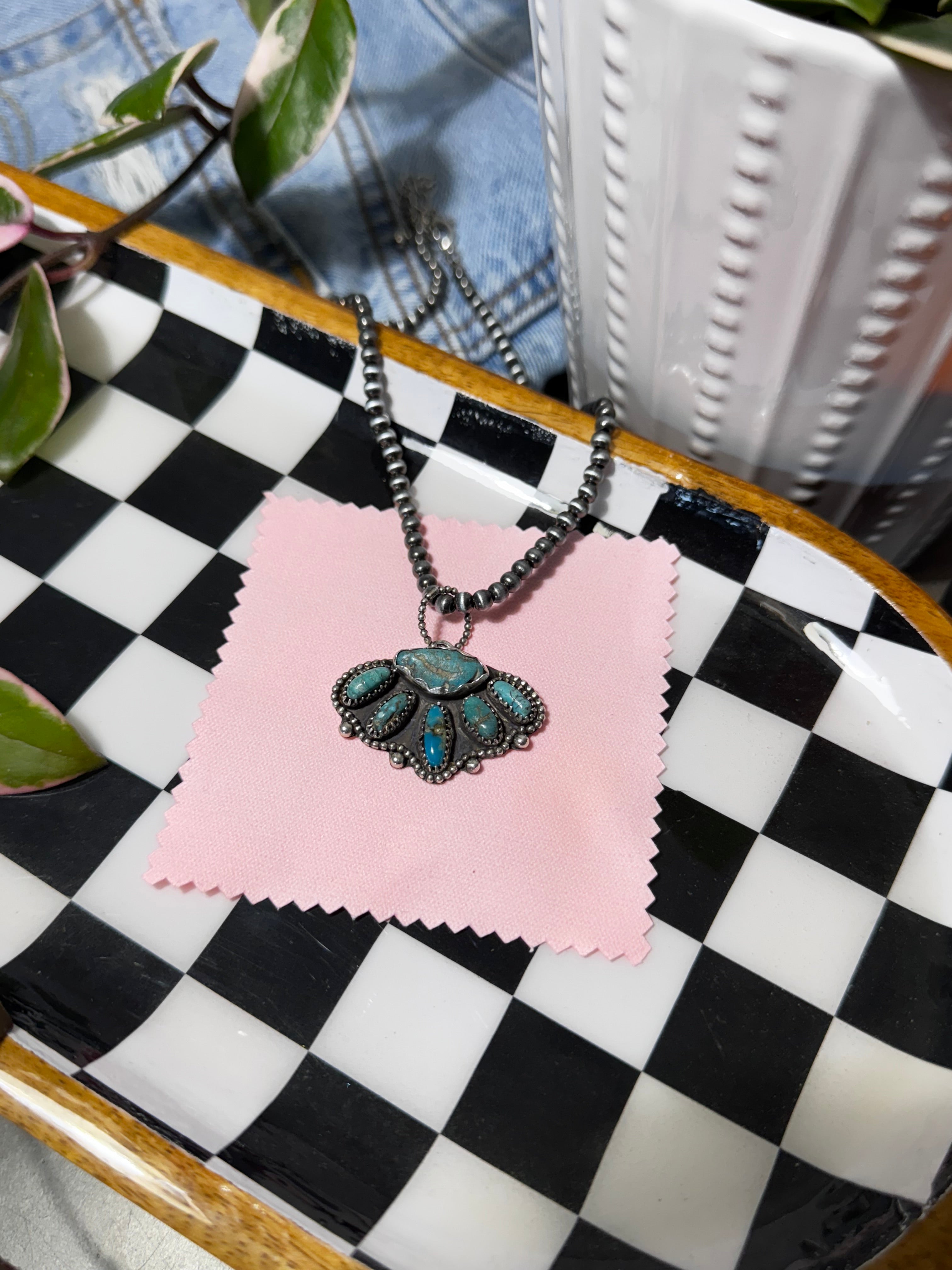 Lone Bloom Turquoise Pendant