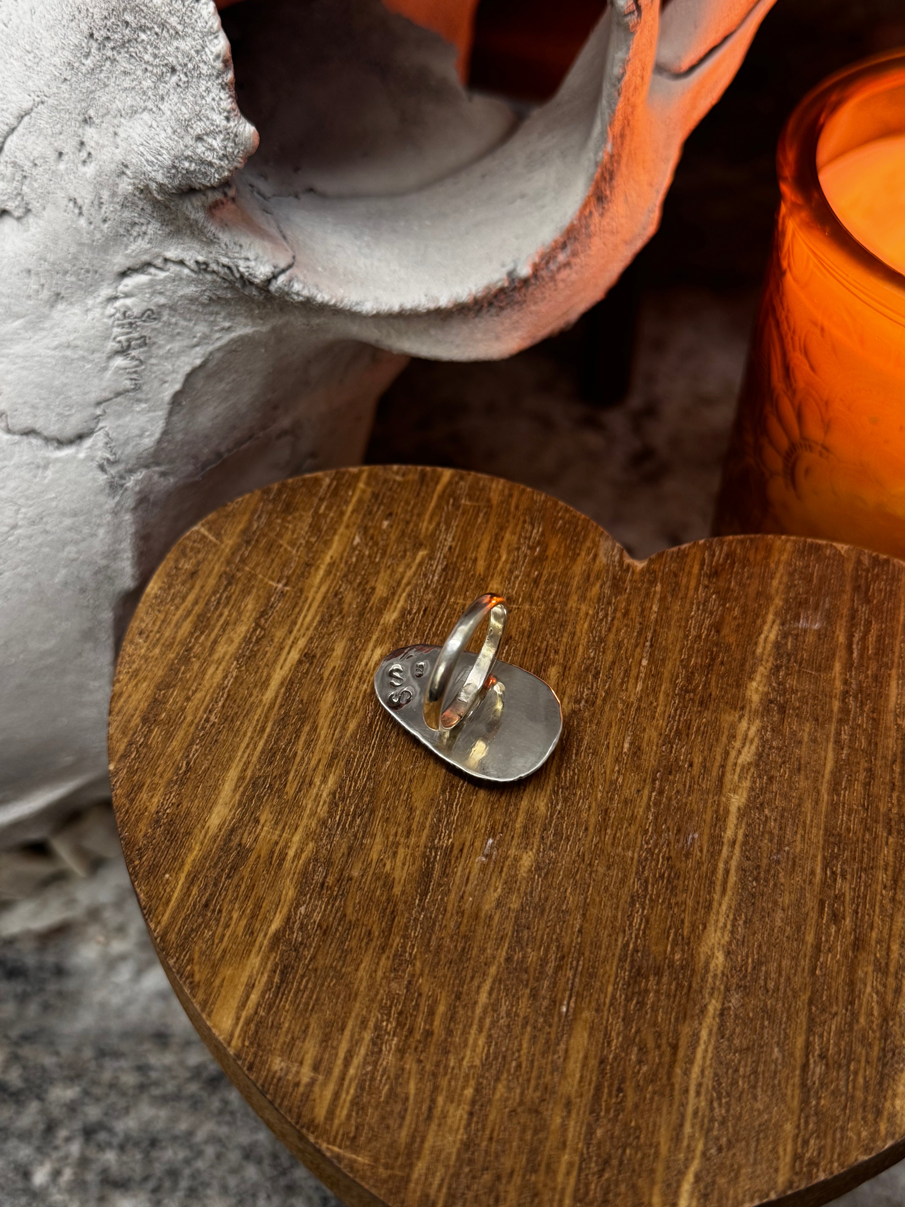 (Size 6.5) Beaded Buckaroo Turquoise Ring