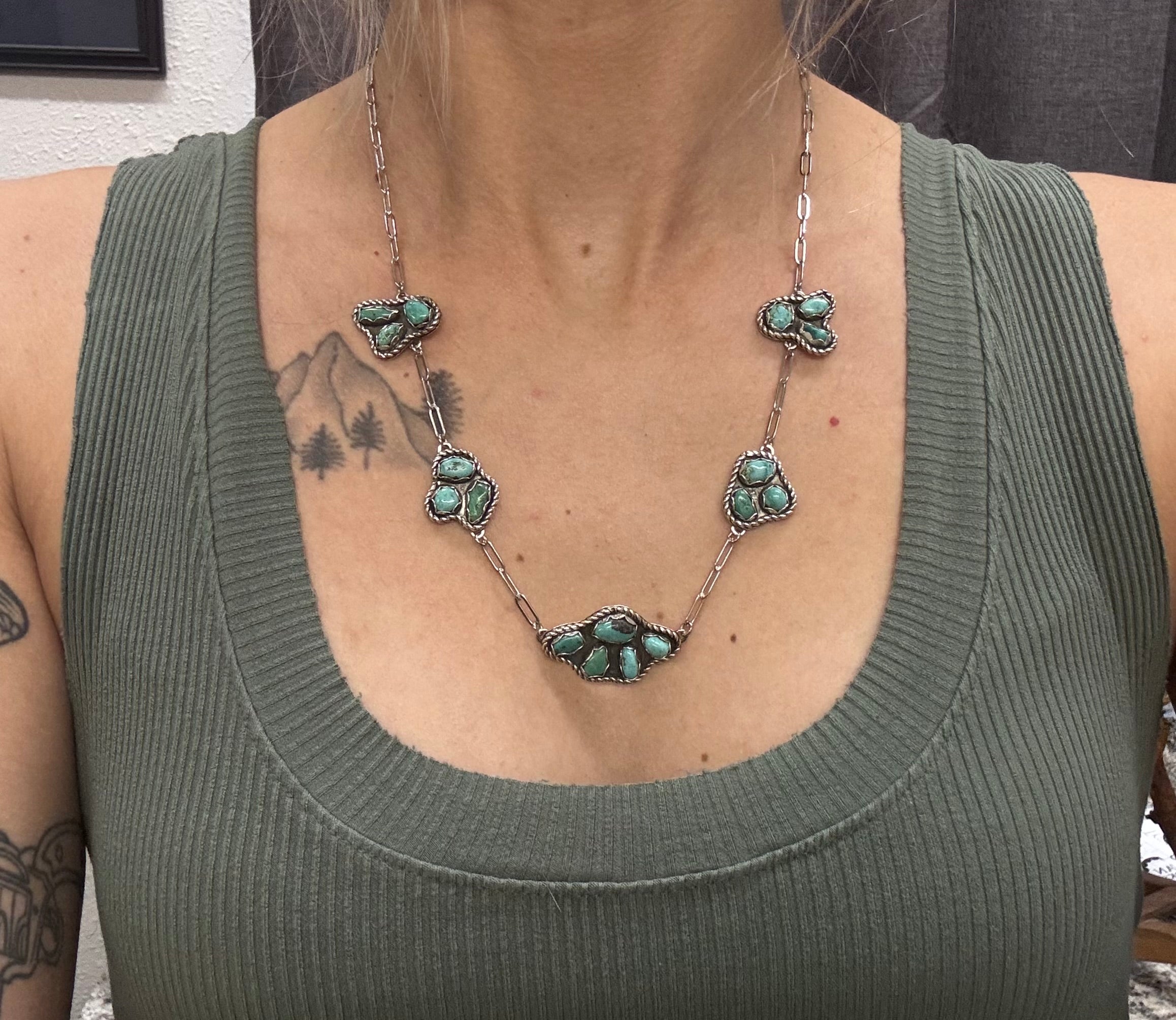 Cowgirl Constellation Turquoise Cluster Necklace