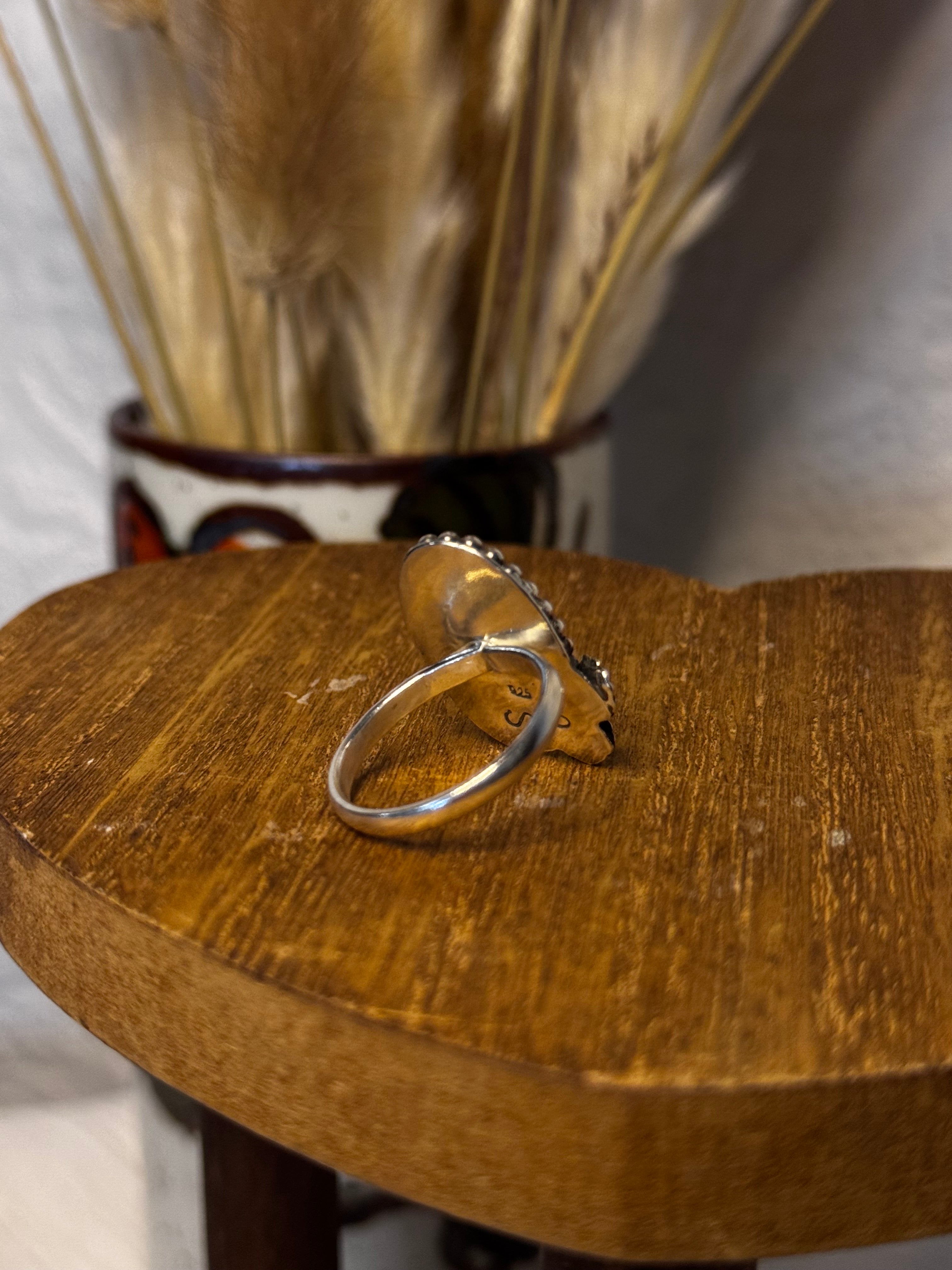 (Size 7.75) Kingman Flower Ring
