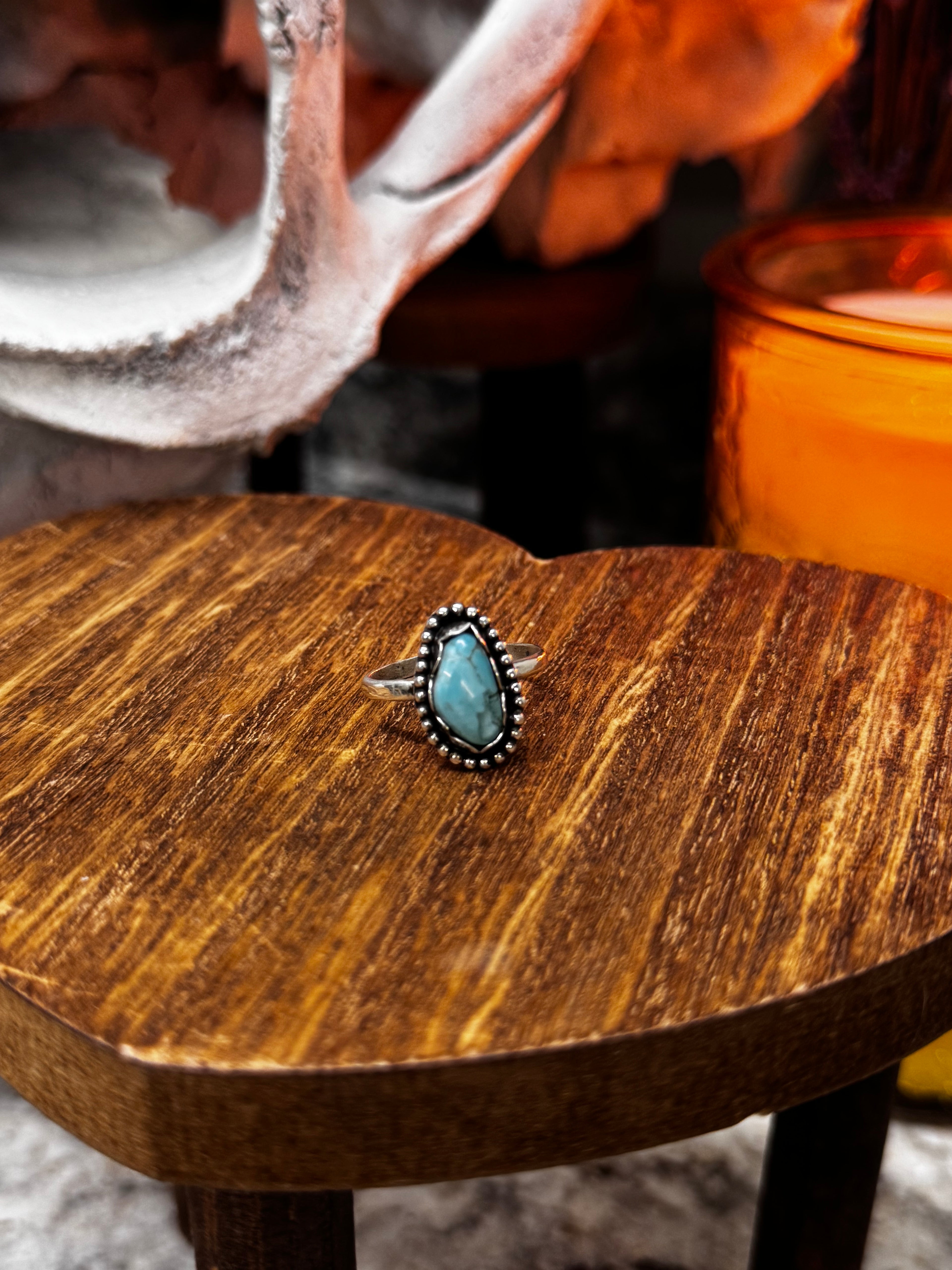 (Size 8) Dainty Darling Turquoise Ring