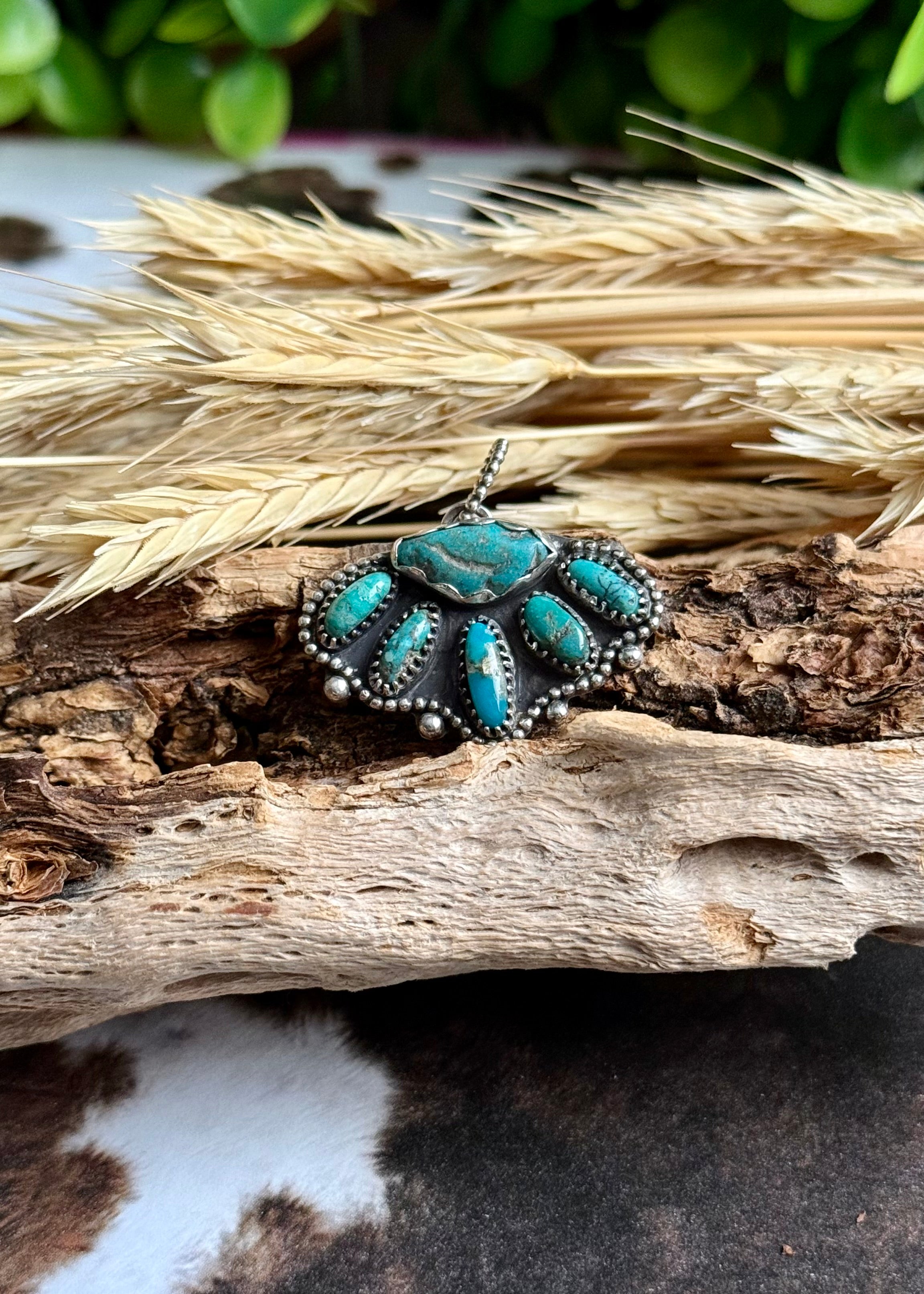 Lone Bloom Turquoise Pendant