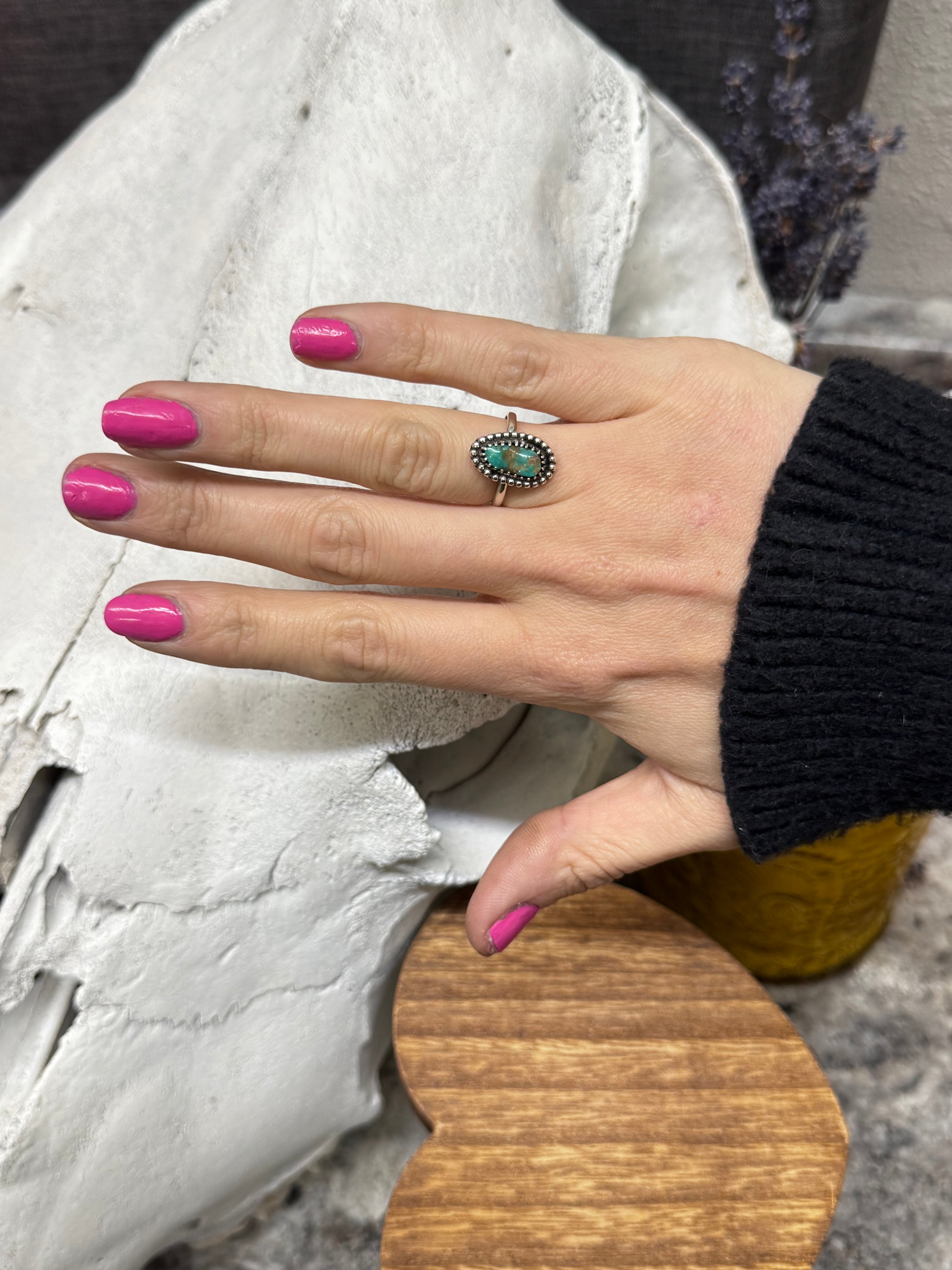 (Size 5.5) Dainty Darling Turquoise Ring