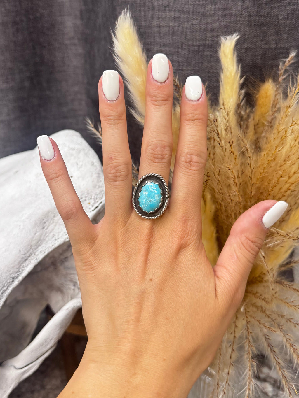 (Size 7) Turquoise Twist Ring
