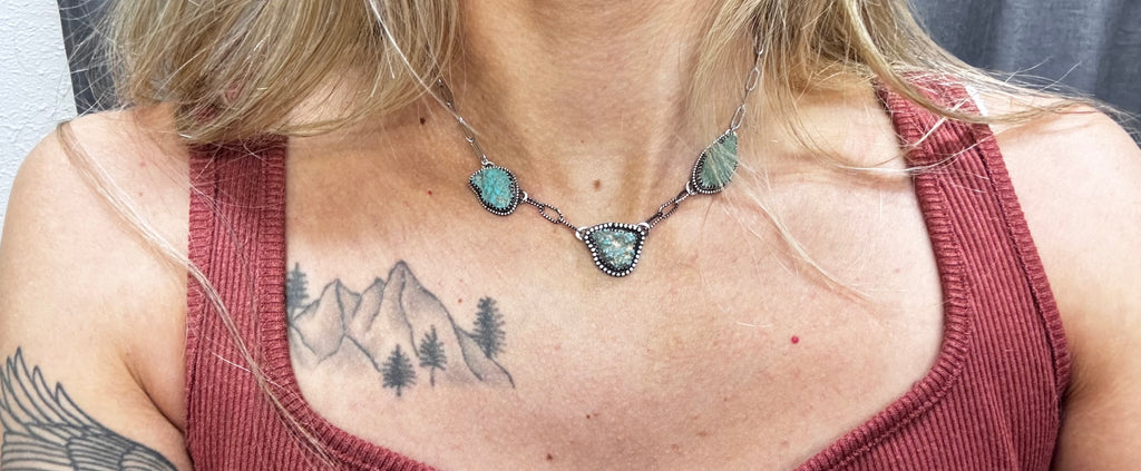 Outlaw Turquoise Nugget Choker Necklace