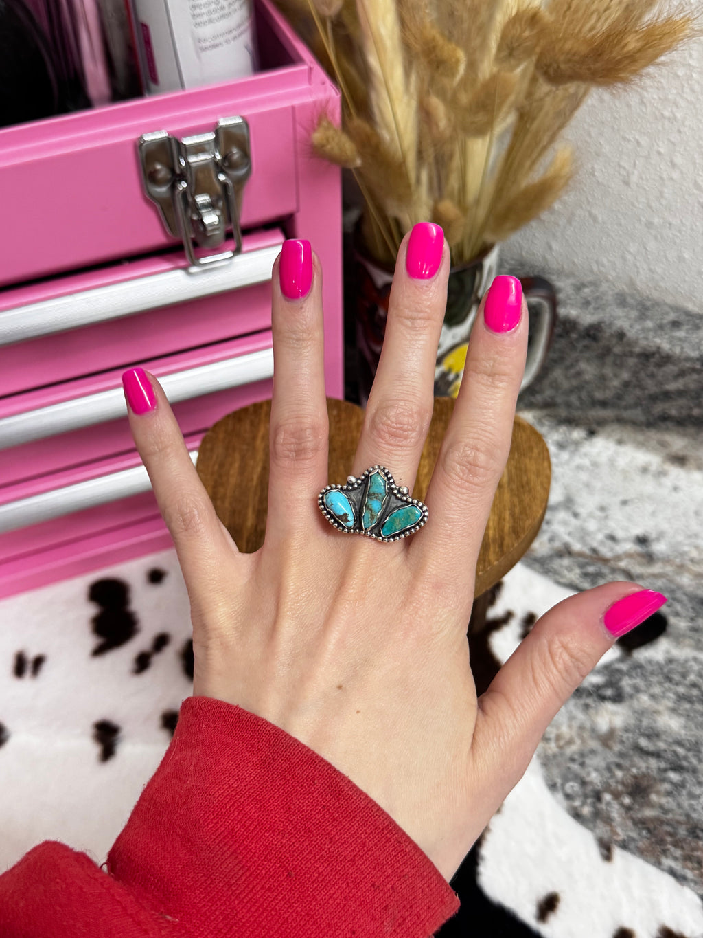 (Size 6) Cowgirl Crown Turquoise Ring