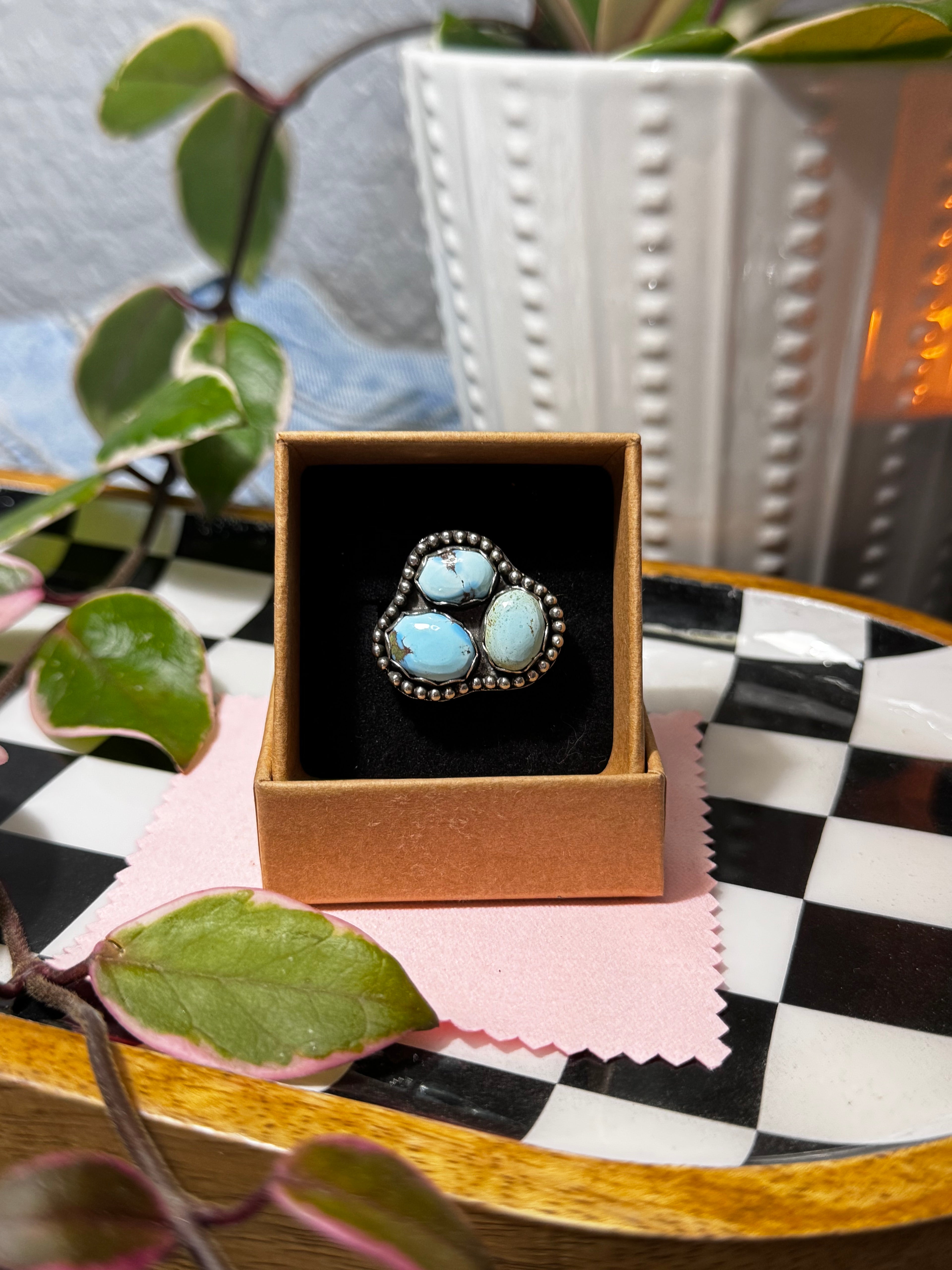 (Size 6.25) Golden Hills Cluster Ring