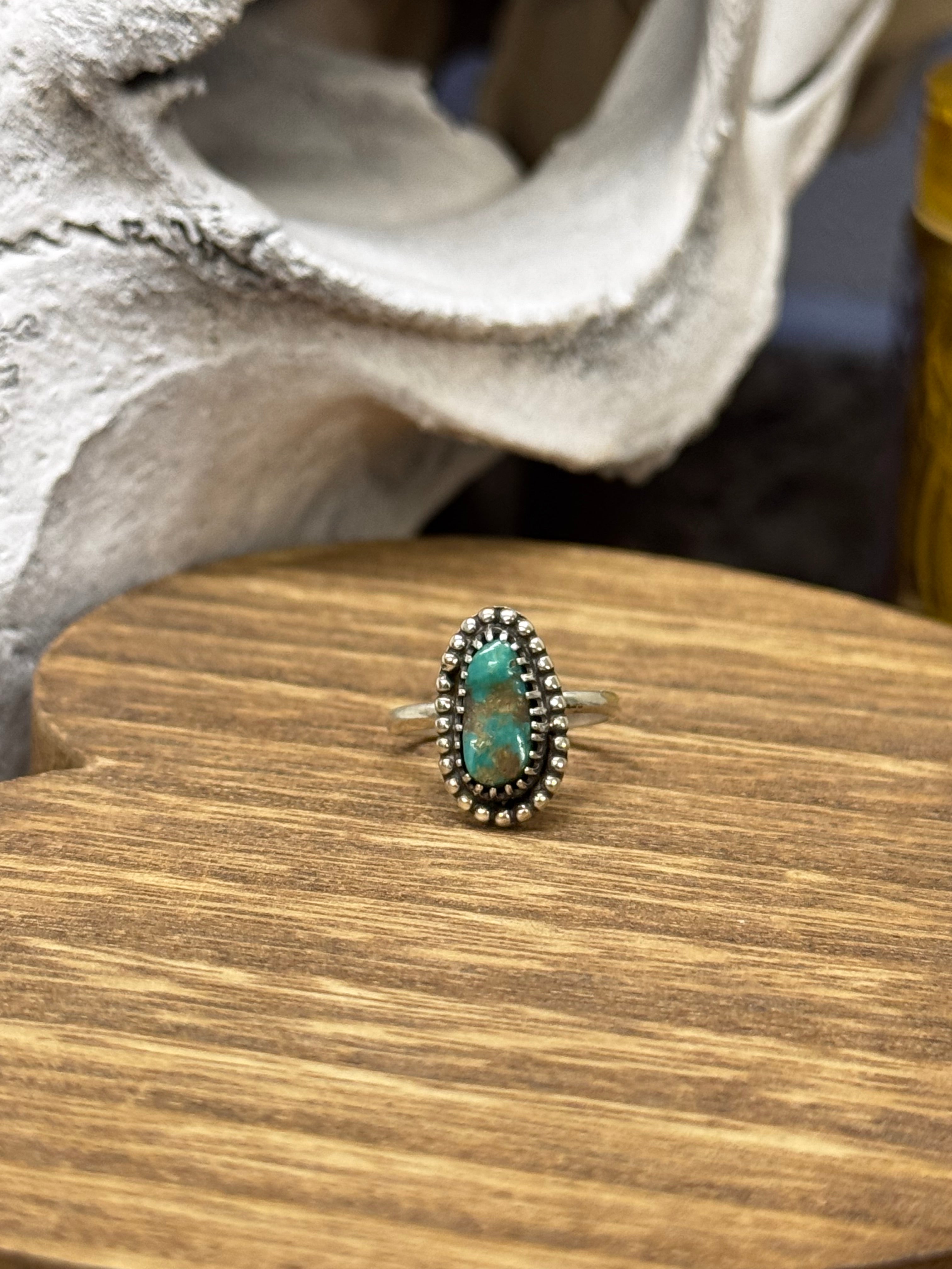 (Size 5.5) Dainty Darling Turquoise Ring
