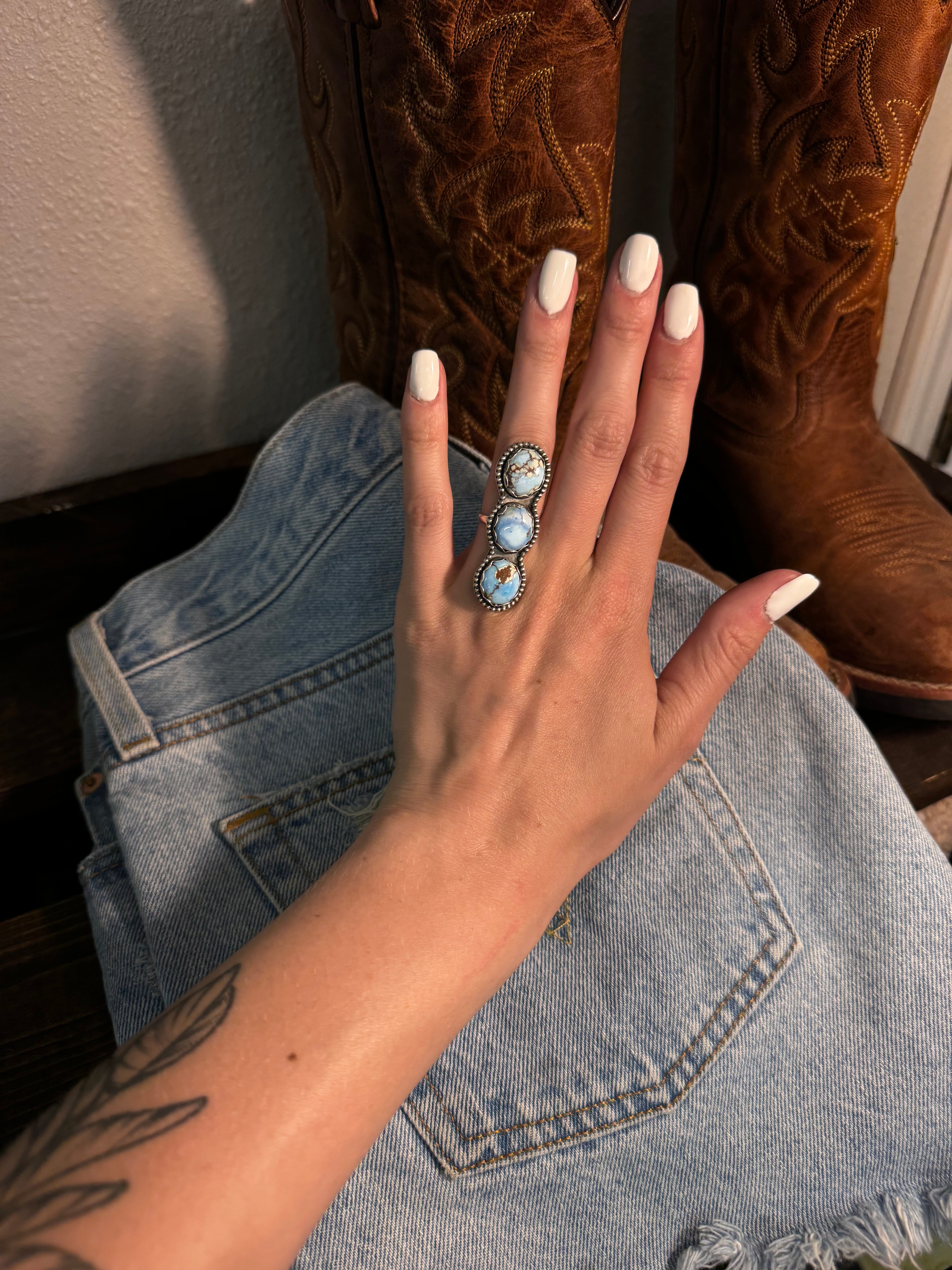 (Size 5) Triple Threat Golden Hills Ring