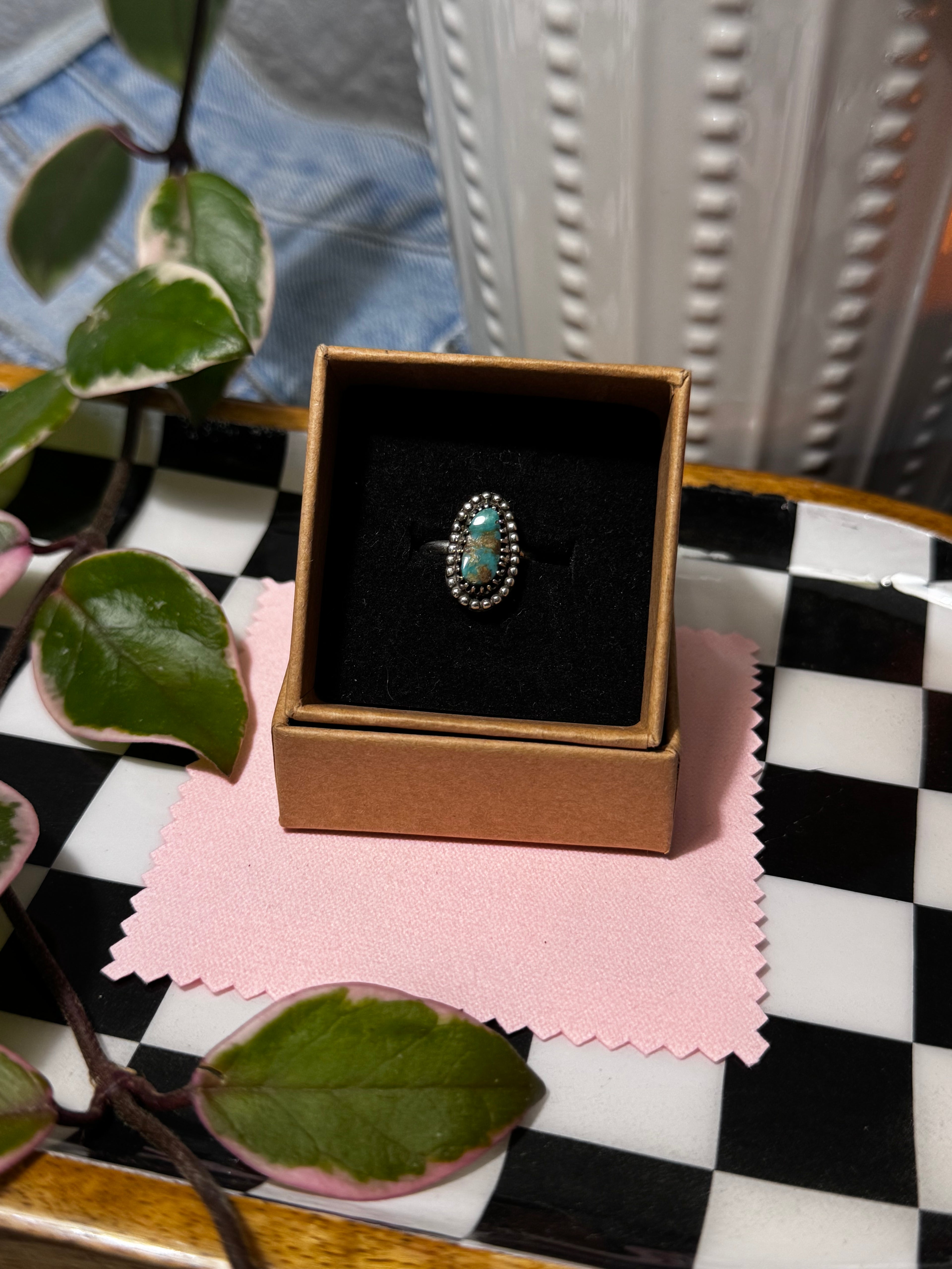 (Size 5.5) Dainty Darling Turquoise Ring