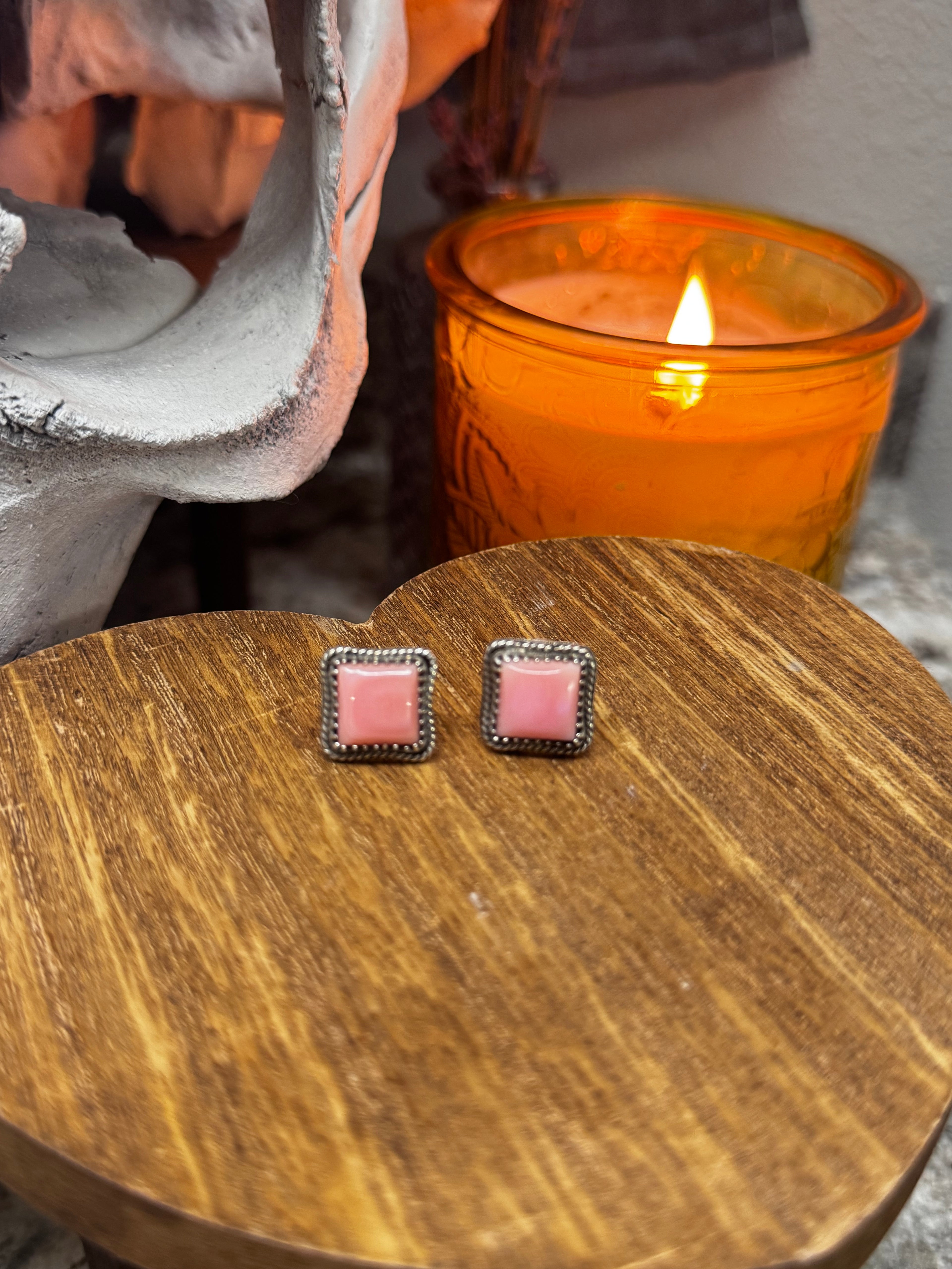 Desert Dawn Pink Conch Studs