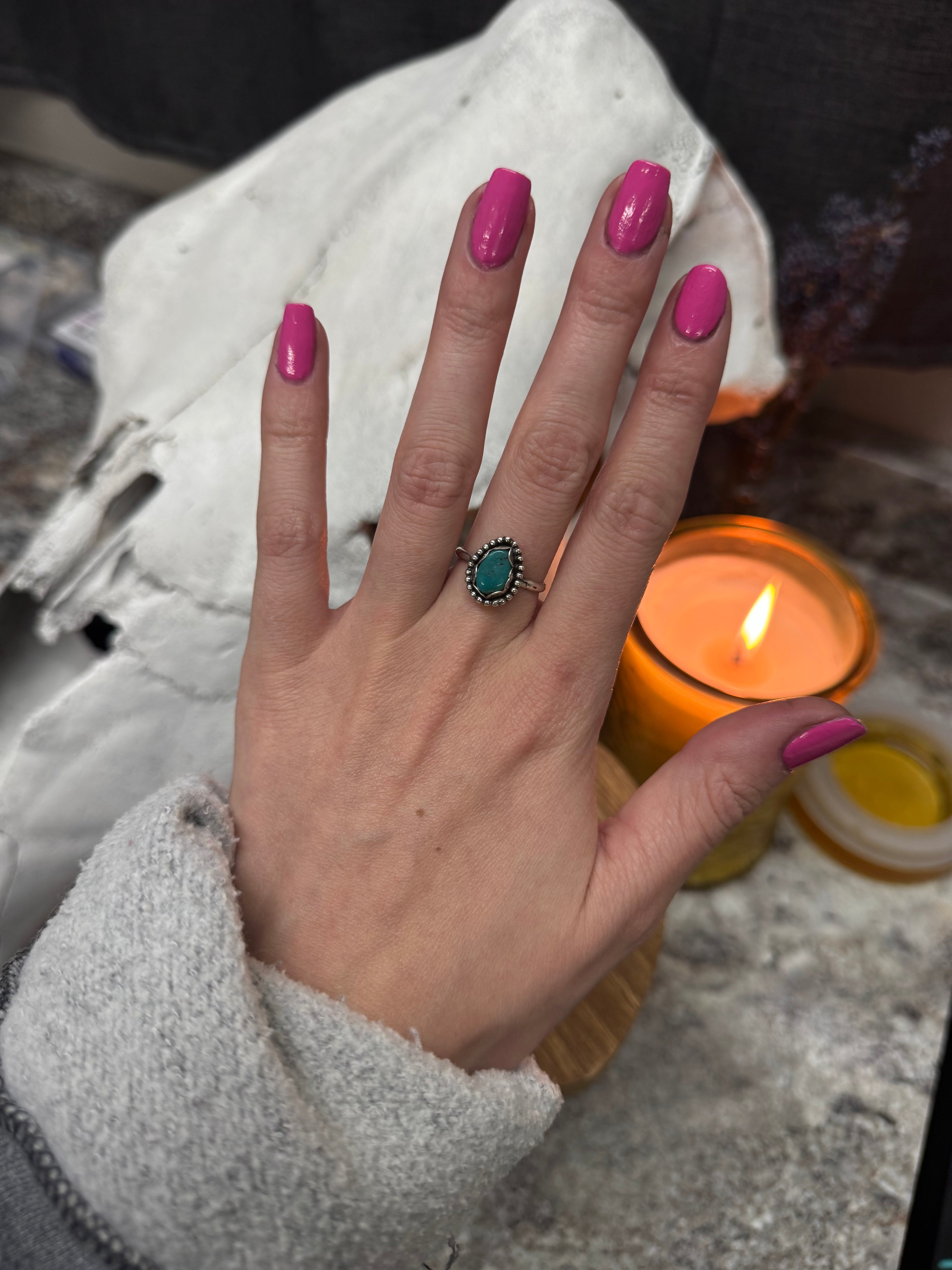 (Size 7) Dainty Darling Turquoise Ring