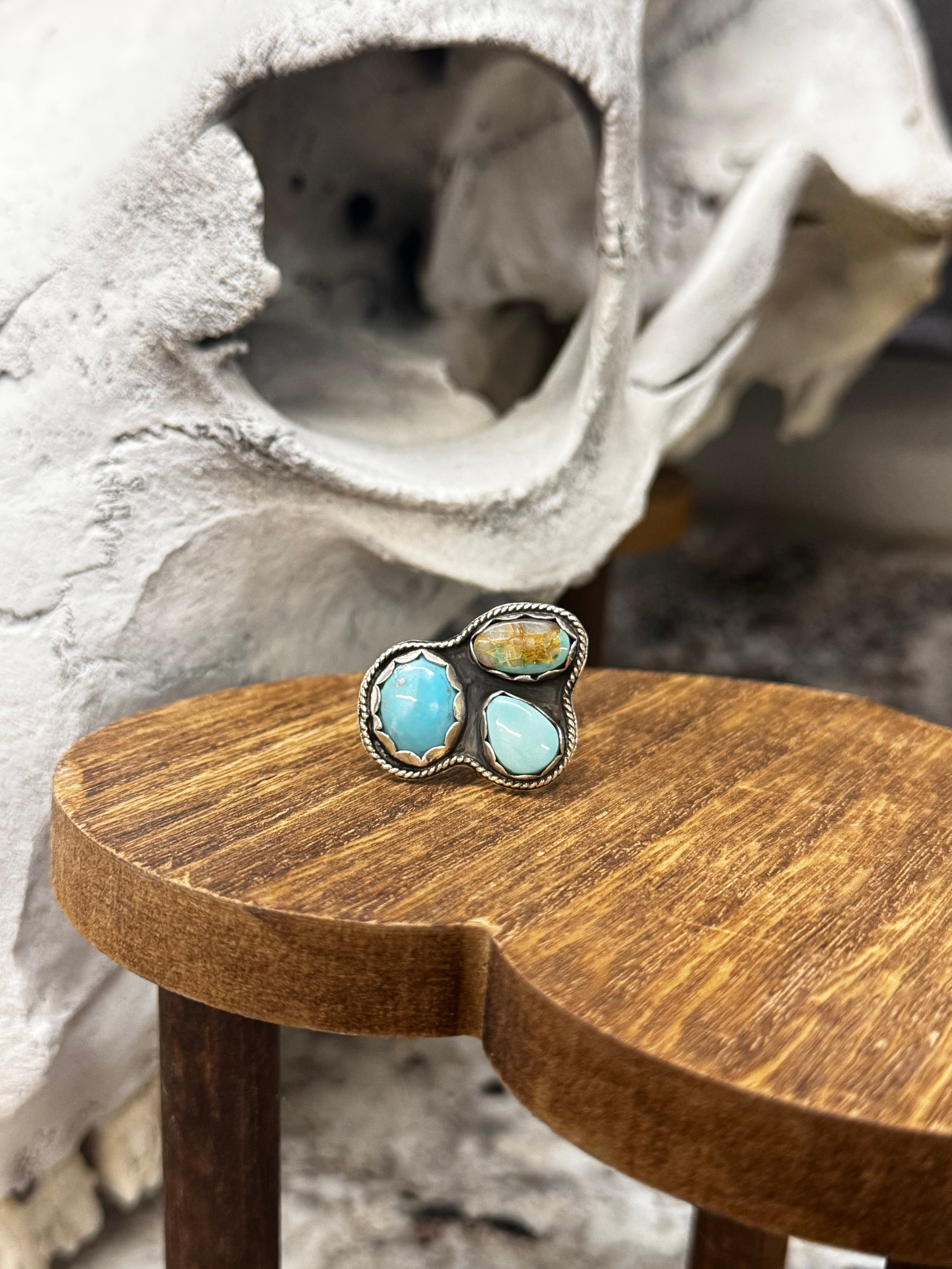 Canyon Cluster Turquoise Ring (size 8)