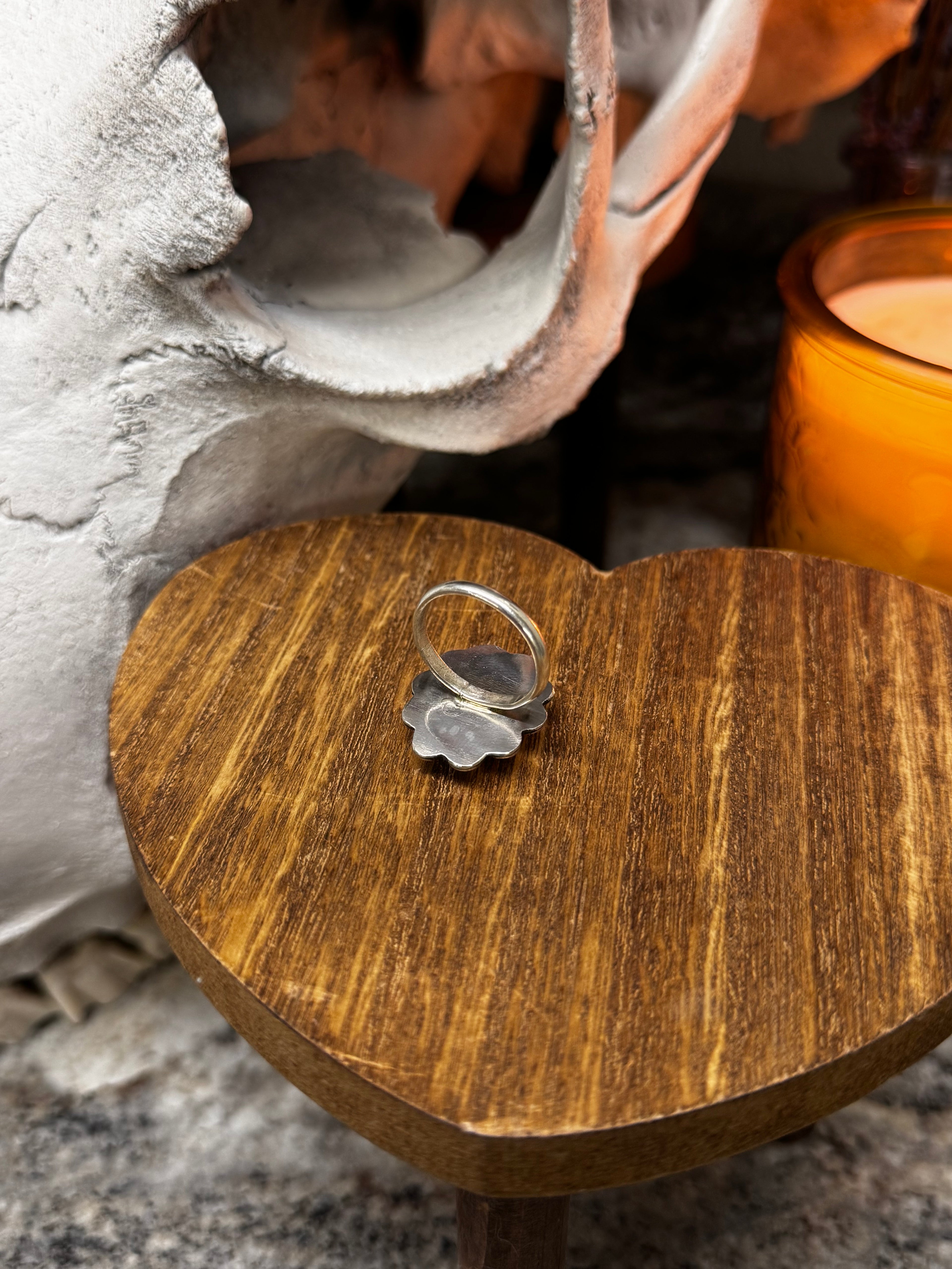 Desert Lullaby Carved Turquoise Ring (size 7.25)