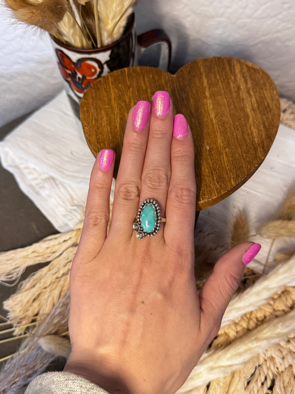 (Size 7.75) Kingman Flower Ring