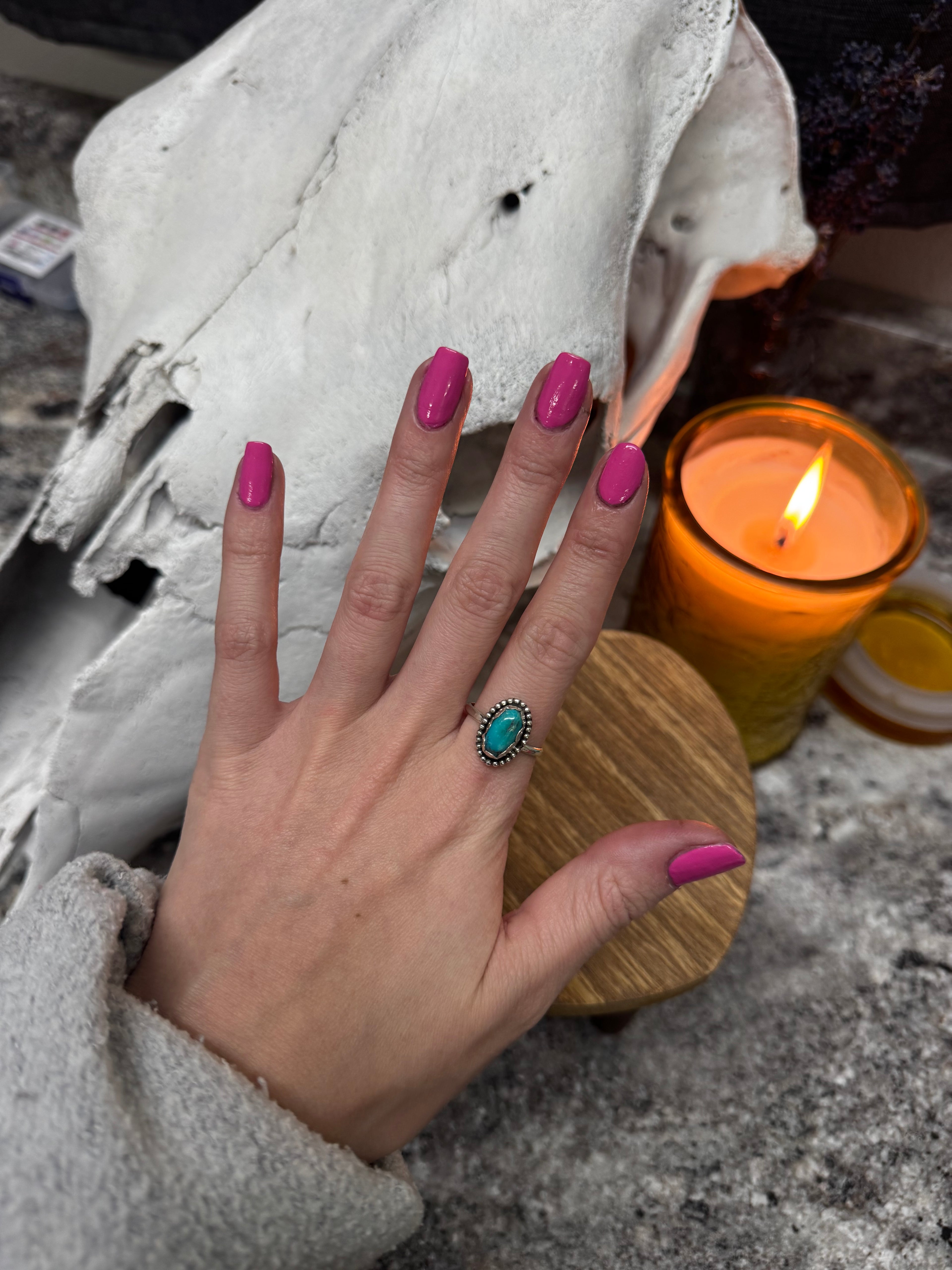 (Size 9.25) Dainty Darling Turquoise Ring